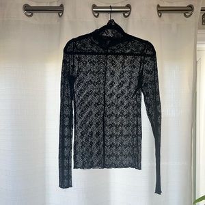 Free People Medium M Lacey black turtleneck long sleeve layering good condition